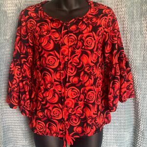 MYX Blouse Women's Medium 3/4 Sleeve